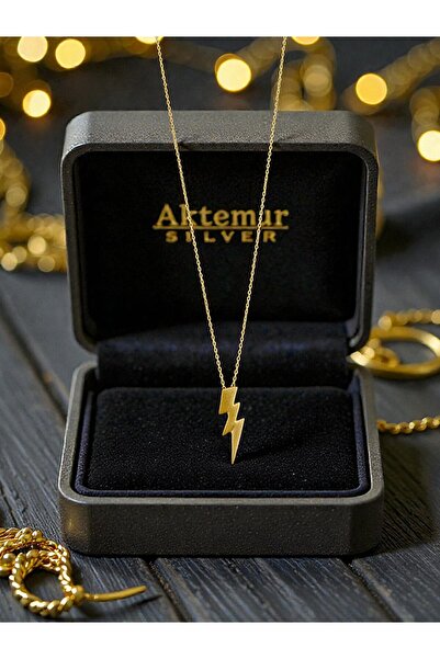 Aktemur Silver 925 Ayar Gümüş Şimşek Kolye