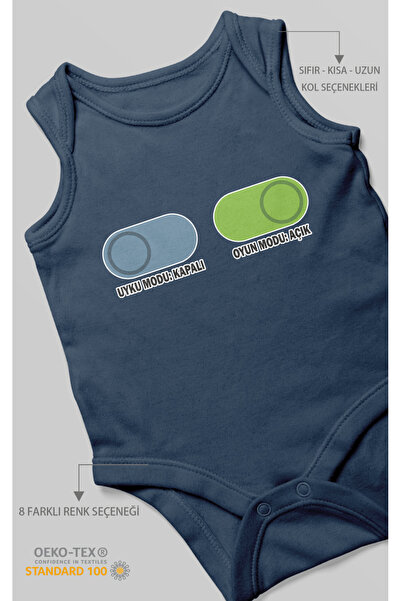 MorivoKids Sleep Mode Off - Play Mode on Printed Baby Bodysuits – Snap Fasten...