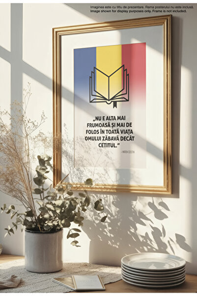21mxm Canvas Poster with Romanian Patriotic Quote – Unframed on Matte Canvas - Cititul