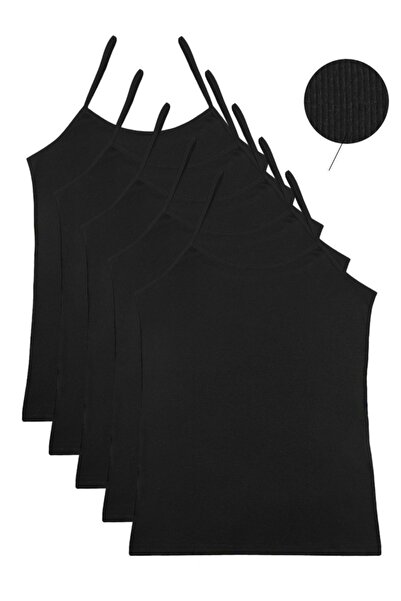 Donella 5-Pack Cotton Stretch Fabric Ribbed Knit Women's Undershirt 2332S