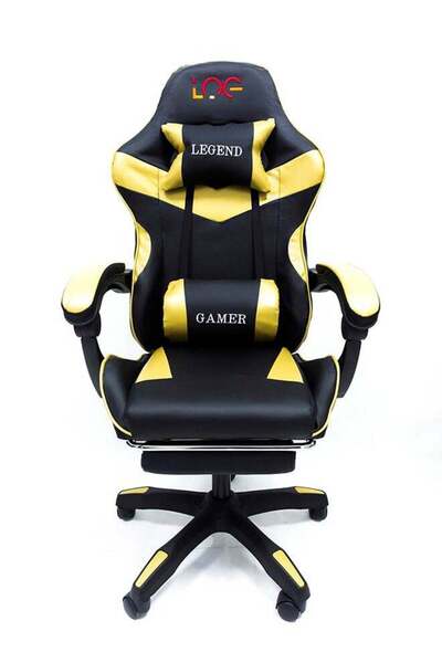 Log electronics كرسي ألعاب مع وسادة تدليك للظهر