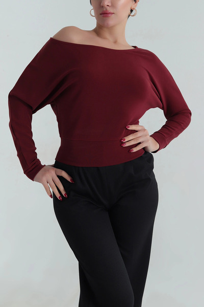 VıoShıne Women's Stretch Fabric Boat Neck Modal Fabric Blouse