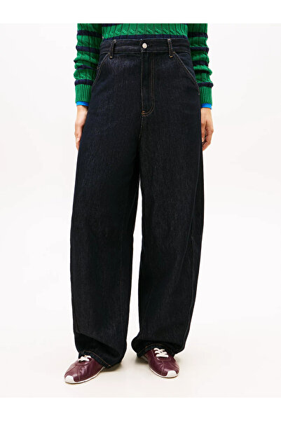 Tommy Hilfiger Women's Comfortable Fit High Waist Wide Leg Navy Blue Jeans Ww...