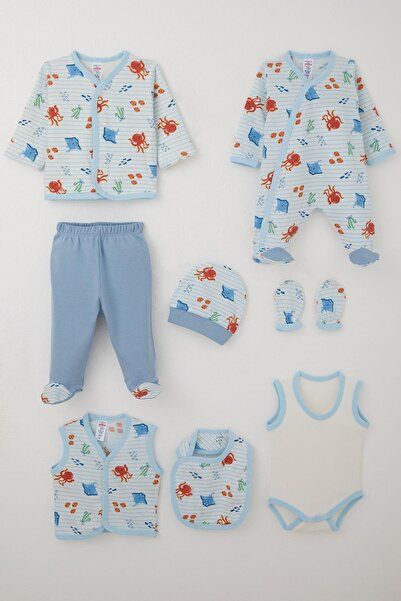 Breeze 8 قطع من ملابس الأطفال الرضع بنمط حيوانات البحر اللطيفة، مناسبة للأعما...