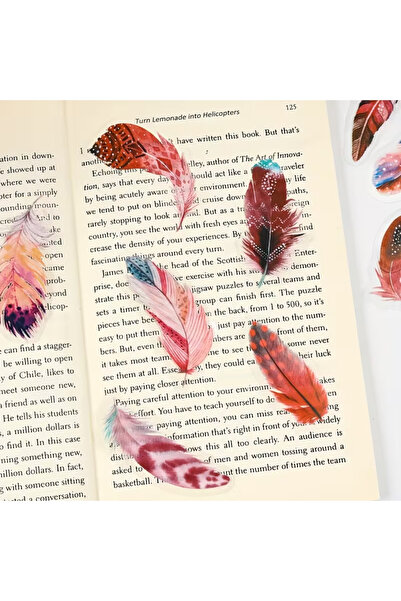 Mona Craftist 40 قطعة من ملصقات الريش البرتقالية الشفافة لتخطيط المذكرات والأ...