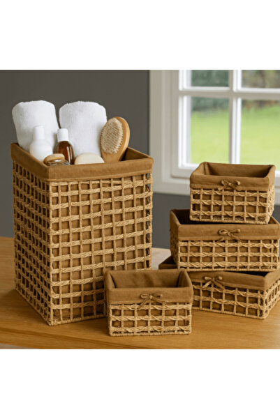 SPR طقم برميل وسبتات 5 قطع بيج ORGAN 5-piece Beige Barrel and Baskets Set ORGAN