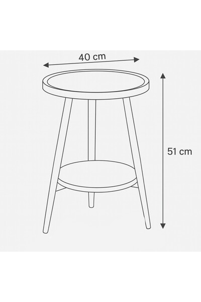 Vi Markets طاولة جانبية خشبية بقاعدة سوداء أنيقة وتصميم بسيط وحديث