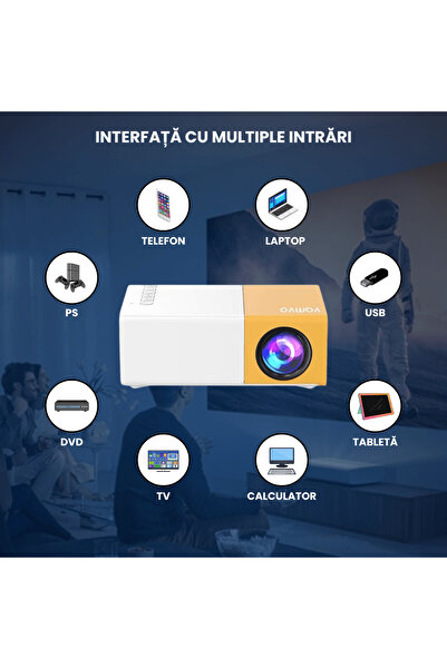 OferteTop Mini Portable LED Video Projector with Full HD 1080P Resolution