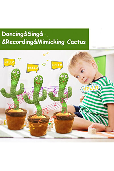 OEM Jucărie interactivă cactus dansator, repetă cuvinte și sunete