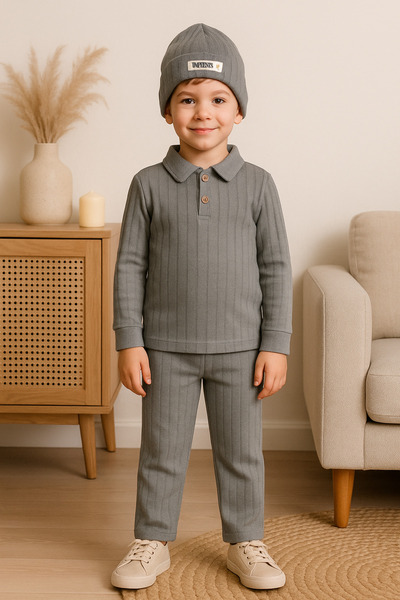 tinytrends Erkek Bebek&Çocuk Bereli 3'lü Takım