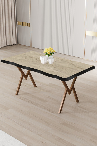 Canisa Akort Serisi MDF Sabit 80x130 Traverten Mutfak Masası