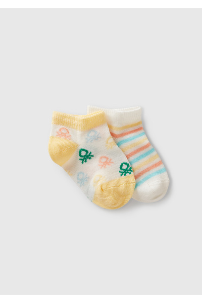 United Colors of Benetton Baby Pink Patterned 3-Piece Socks Set