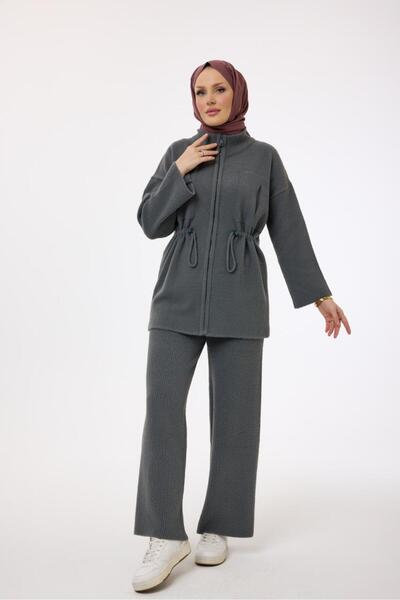 My City 44166 - Stylish Comfortable Casual Drawstring Waist Knitwear Women's Set with Pants