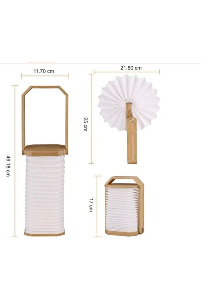 Marcoshop Foldable Origami Accordion Portable Lamp - Multifunctional LED, USB Rechargeable, 17.5 cm