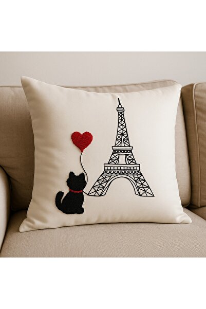 LaraLisa غطاء وسادة مطرز بتصميم مزدوج مقاس 45×45 سم