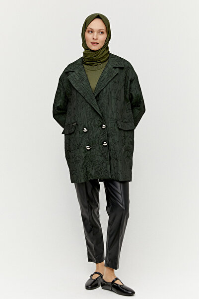 Setrms Çiçek Desenli Kruvaze Oversize Kap