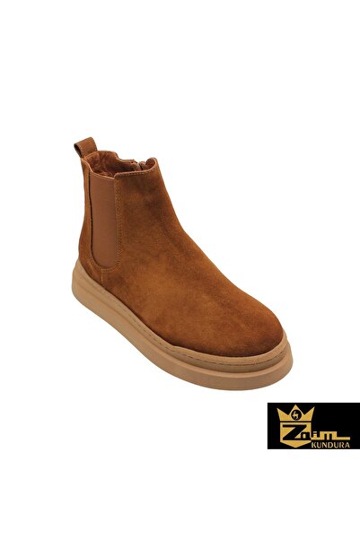 Zaim Kundura Women's Tan Genuine Suede Boots 505320063-1