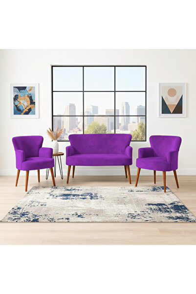 Azra Mobilya Roma Çay Seti Koltuk Takımı | Babyface Kumaş | 2 Berjer + 1 İkil...
