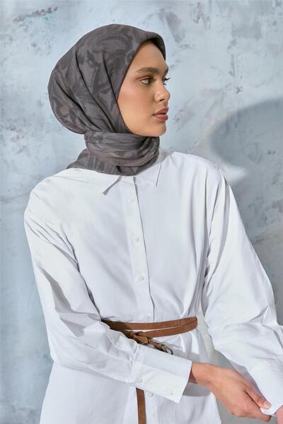 Silk Home وشاح فيسكوز فيلورا بنمط زيتوني رمادي وأخضر عشبي، مقاوم للانزلاق، ذو...