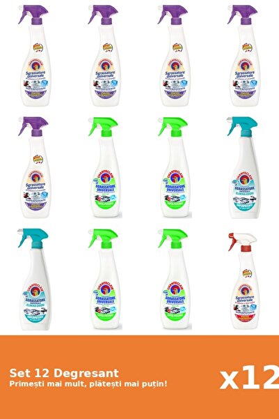 Chanteclair Set of 12 Chanteclair Degreaser: 3x Lavender, 2x White Musk, 4x L...