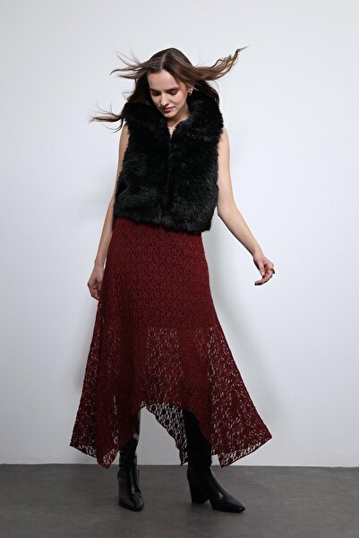 Antioch Black Plush Look Vest