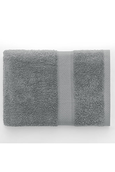 Deco King Bath towel with embroidered cotton border, 425 g/m2, Bamby, 70 x 140 cm, grey