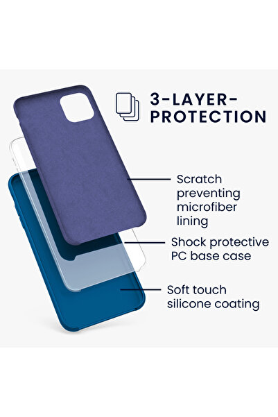 KWmobile Case for Apple iPhone 11, Silicone, Blue, 49724.228