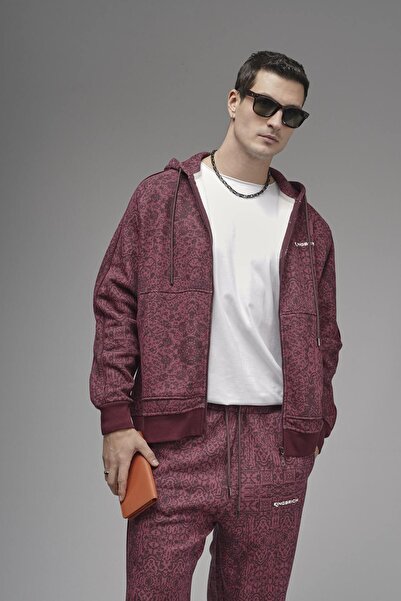 Butik Trend Biz Ethnic Patterned Hooded Piece Set