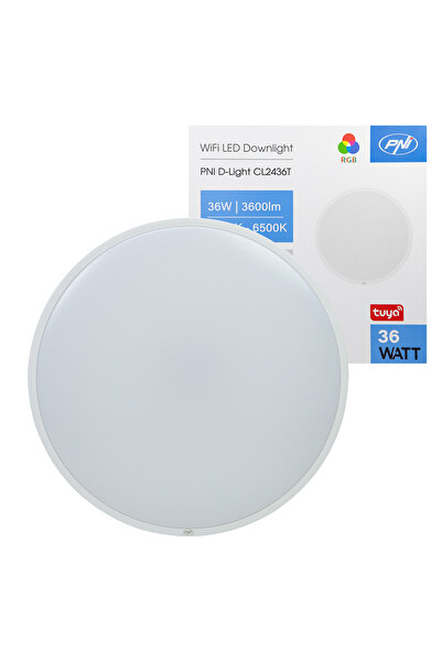 PNI Plafoniera LED D-Light CL2436T Wi-Fi, RGBW, 36W, dimabila, rotunda 41 cm