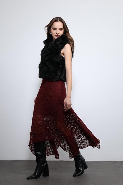 Antioch Black Plush Look Vest