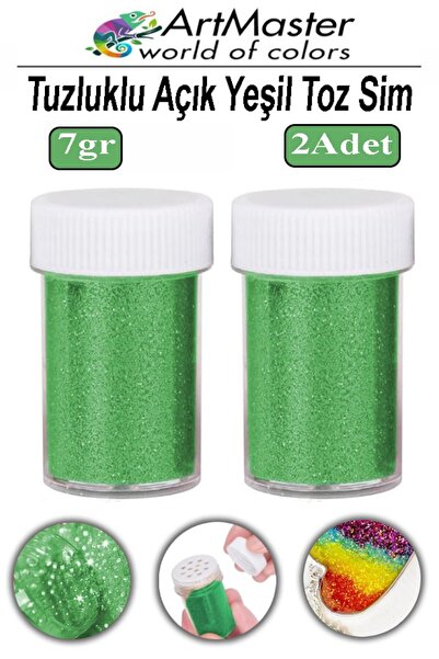 Artmaster Pulbere cu sclipici verde deschis 2 bucăți 7 gr cu recipient pentru...