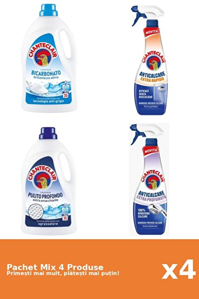 Chanteclair Set 4 Mix Chanteclair: 2 Detergent (Bicarbonat, Clasic), 2 Anticalcar (Parfumat, Rapid)