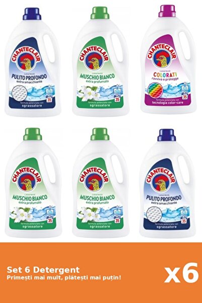 Chanteclair Set 6 Detergent Chanteclair: 2x Clasic, 3x Mosc Alb, 1x Color
