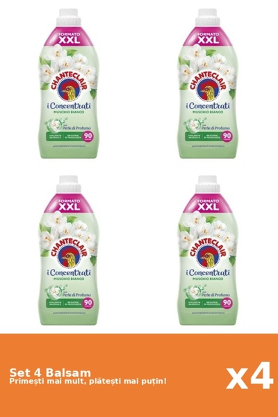 Chanteclair Set of 4 White Musk Conditioner, 1800 ml