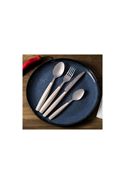 BAMI NETWORK 12-piece cutlery set, diamond pattern, Beige