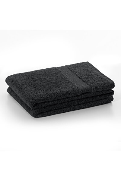 Deco King Bath towel with simple border, 100% cotton, 525 g/m2, Marina, 70 x 140 cm, dark grey