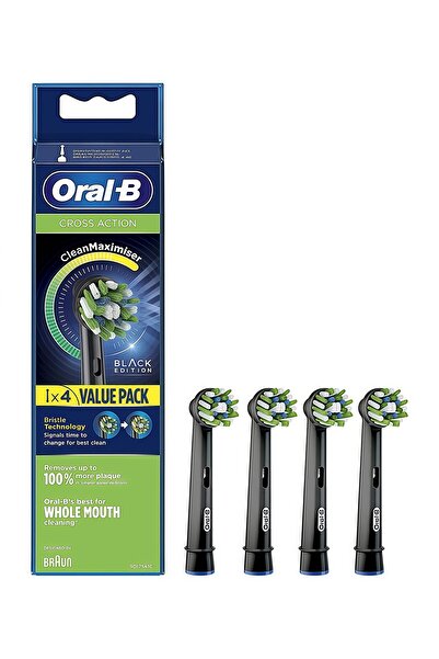 ORAL -B Cross Action with CleanMaximiser Heads x4, Black Edition