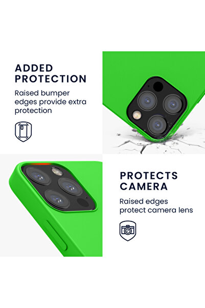 KWmobile Case for Apple iPhone 12/iPhone 12 Pro, Silicone, Green, 52641.44