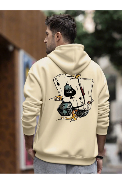 Zonsra سويت شيرت بقلنسوة للجنسين من Poker مطبوع