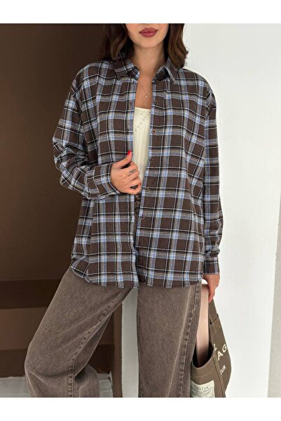 Noa Noa Standard Size Plaid Pattern Long Sleeve Shirt