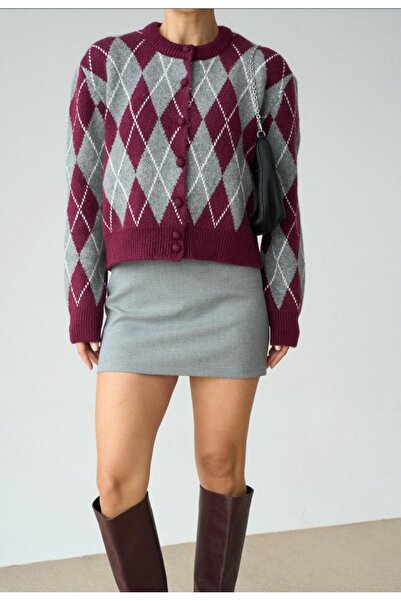 Serpirella Butik Baklava Pattern Cardigan