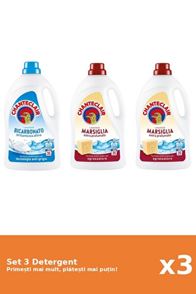 Chanteclair Set 3 Detergent Chanteclair: 1x Bicarbonat, 2x Marsilia