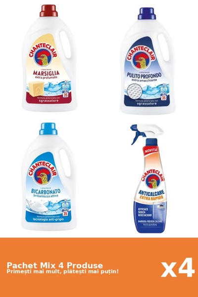 Chanteclair Set 4 Mix Chanteclair: 3 Detergent (Bicarbonat, Clasic, Marsilia)...