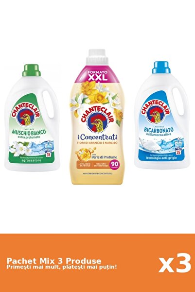 Chanteclair Set 3 Mix Chanteclair: 2 Detergent (Bicarbonat, Mosc Alb), 1 Bals...