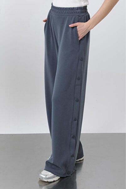 Byelmira Women's Snap Detailed Modal Sweatpants Anthracite