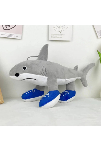 OEM Plus Tralalelo Tralala Shark 45 cm, jucărie amuzantă cu adidași albaștri
