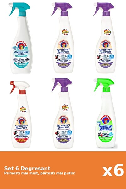 Chanteclair Set of 6 Chanteclair Degreaser: 1x Anti-Odor, 1x Lavender, 2x Whi...