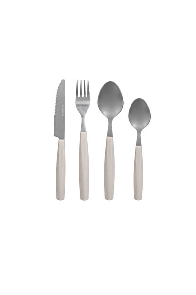 BAMI NETWORK 12-piece cutlery set, diamond pattern, Beige