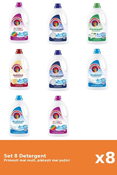 Chanteclair Set 8 Detergent Chanteclair: 2x Color, 2x Clasic, 1x Mosc Alb, 1x...