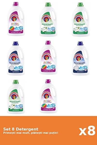 Chanteclair Set 8 Detergent Chanteclair: 3x Color, 3x Mosc Alb, 2x Clasic